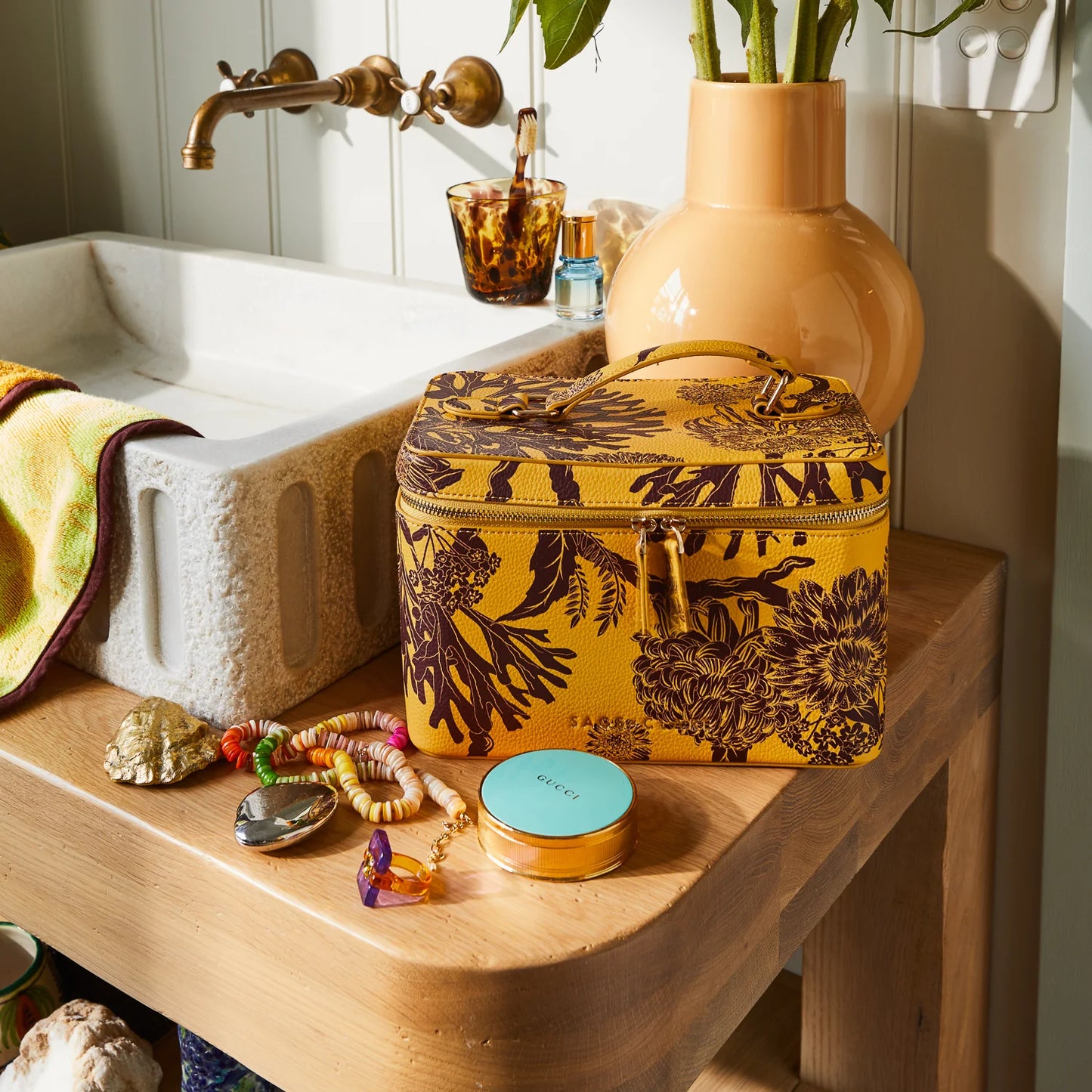 Sage X Clare - Delphine Large Vanity Case - Dune