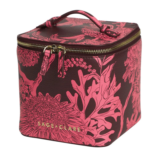 Sage X Clare - Delphine Small Vanity Case - Garnet