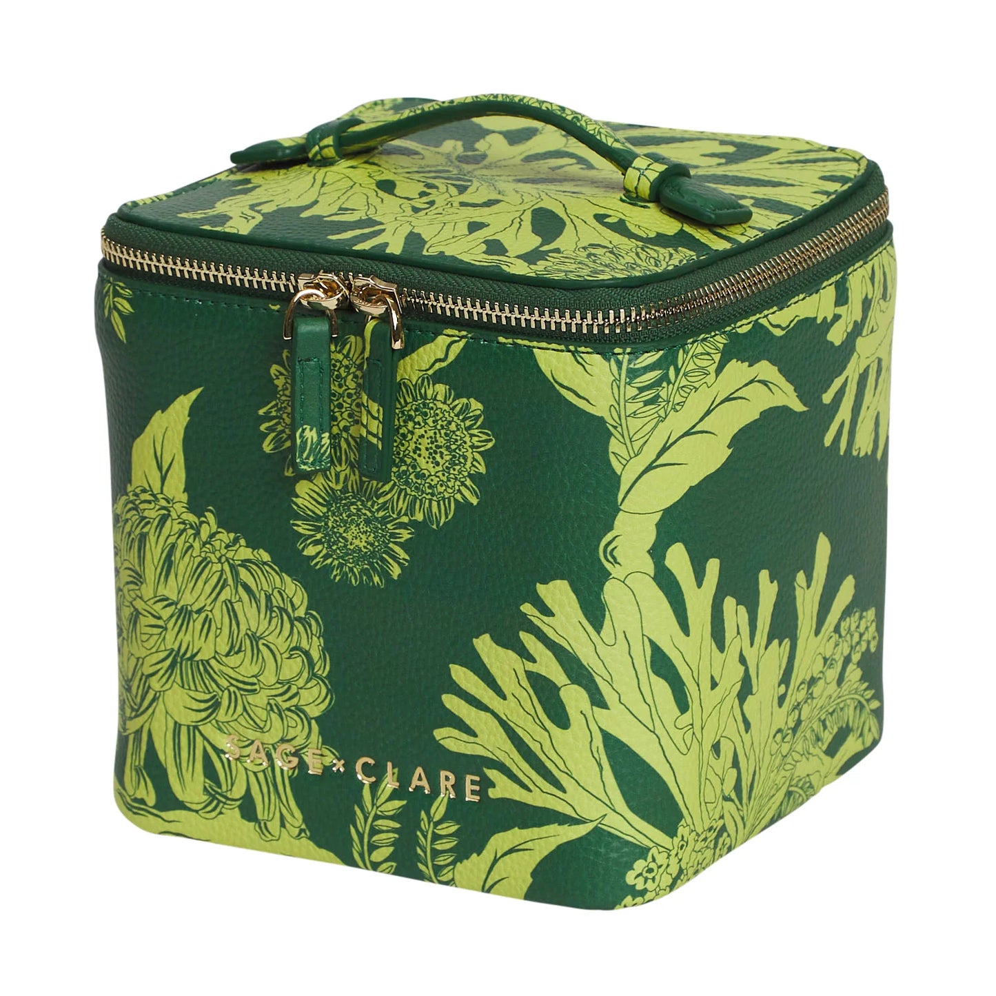 Sage X Clare - Delphine Small Vanity Case - Anise