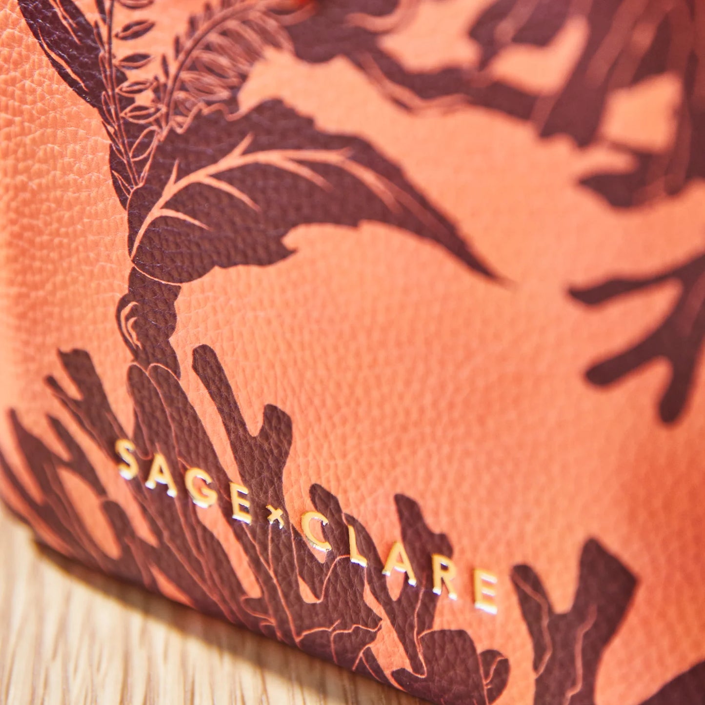 Sage X Clare - Delphine Small Vanity Case - Vivid Coral