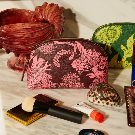 Sage X Clare - Delphine Cosmetic Pouch - Garnet