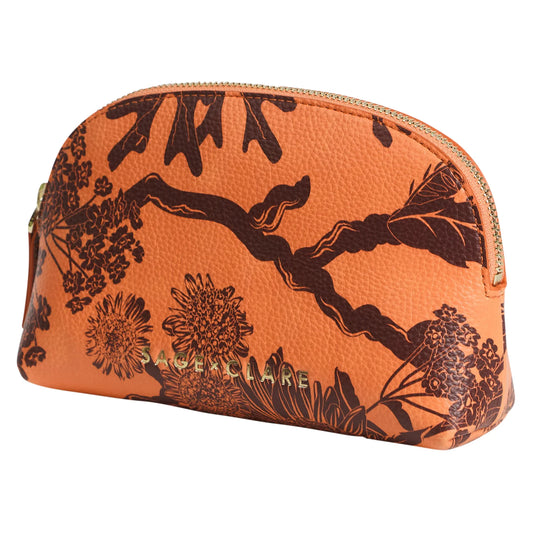 Sage X Clare - Delphine Cosmetic Pouch - Vivid Coral
