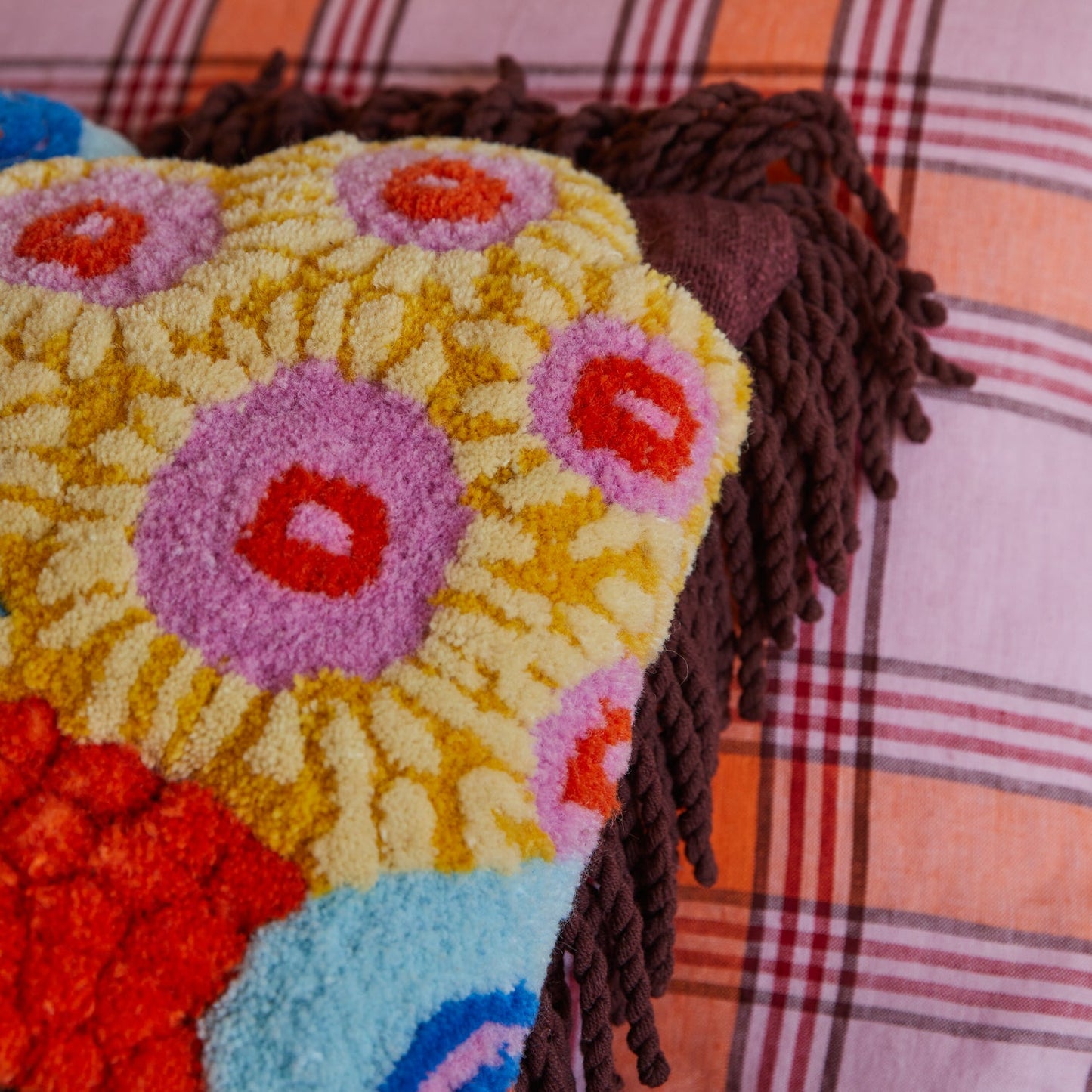 Sage X Clare - Cora Tufted Cushion - Garnet