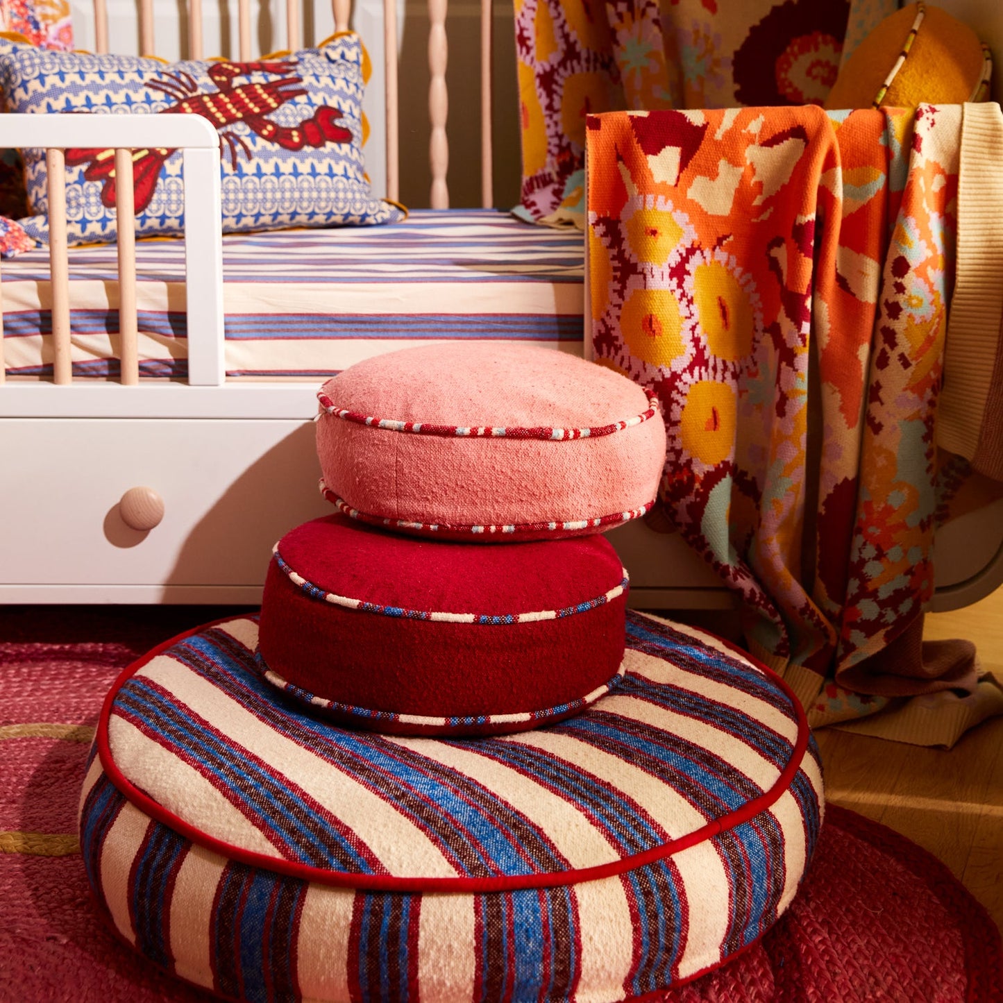 Sage X Clare - Delana Round Cushion - Hibiscus