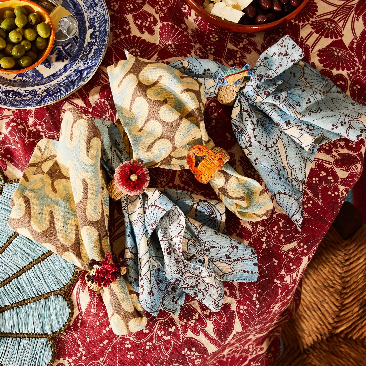 Sage X Clare - Aria Napkin Ring Set - Flame