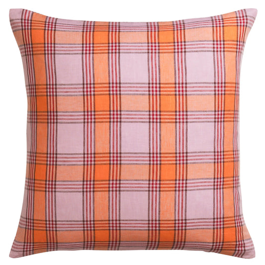 Sage X Clare - Isla Linen Euro Pillowcase Set - Vivid Coral
