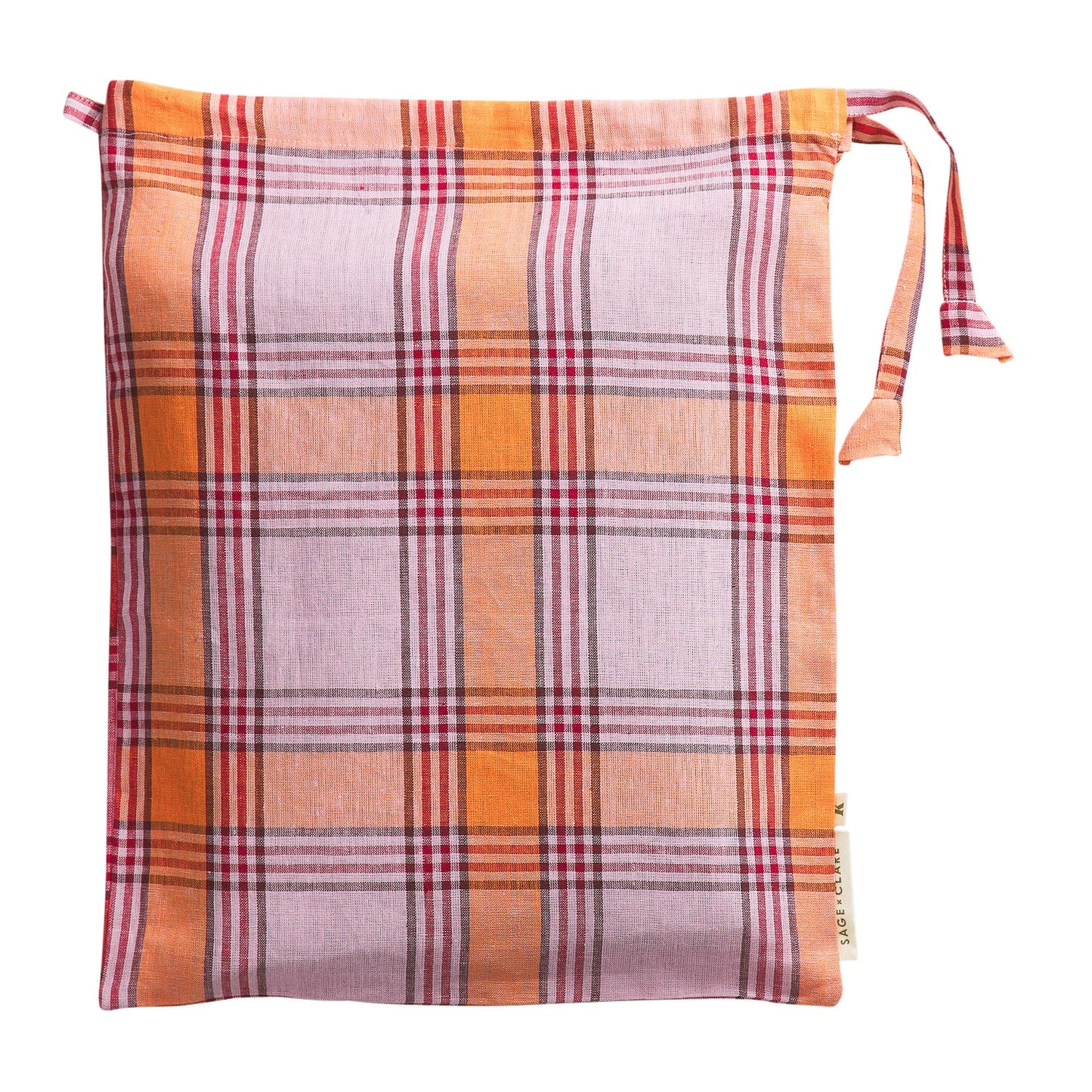 Sage X Clare - Isla Linen Pillowcase Set - Vivid Coral - Standard