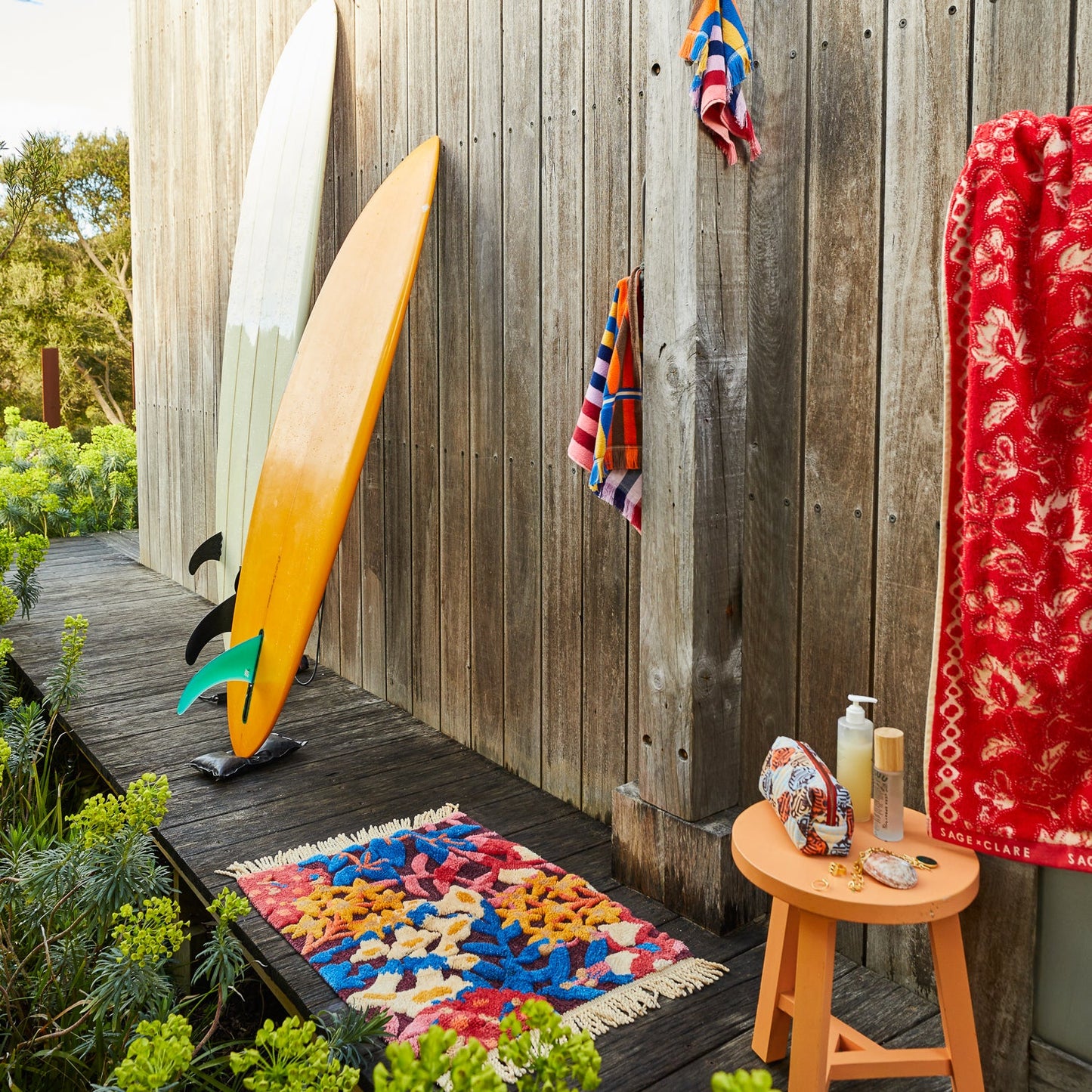 Sage X Clare - Francesca Bath Mat - Garnet