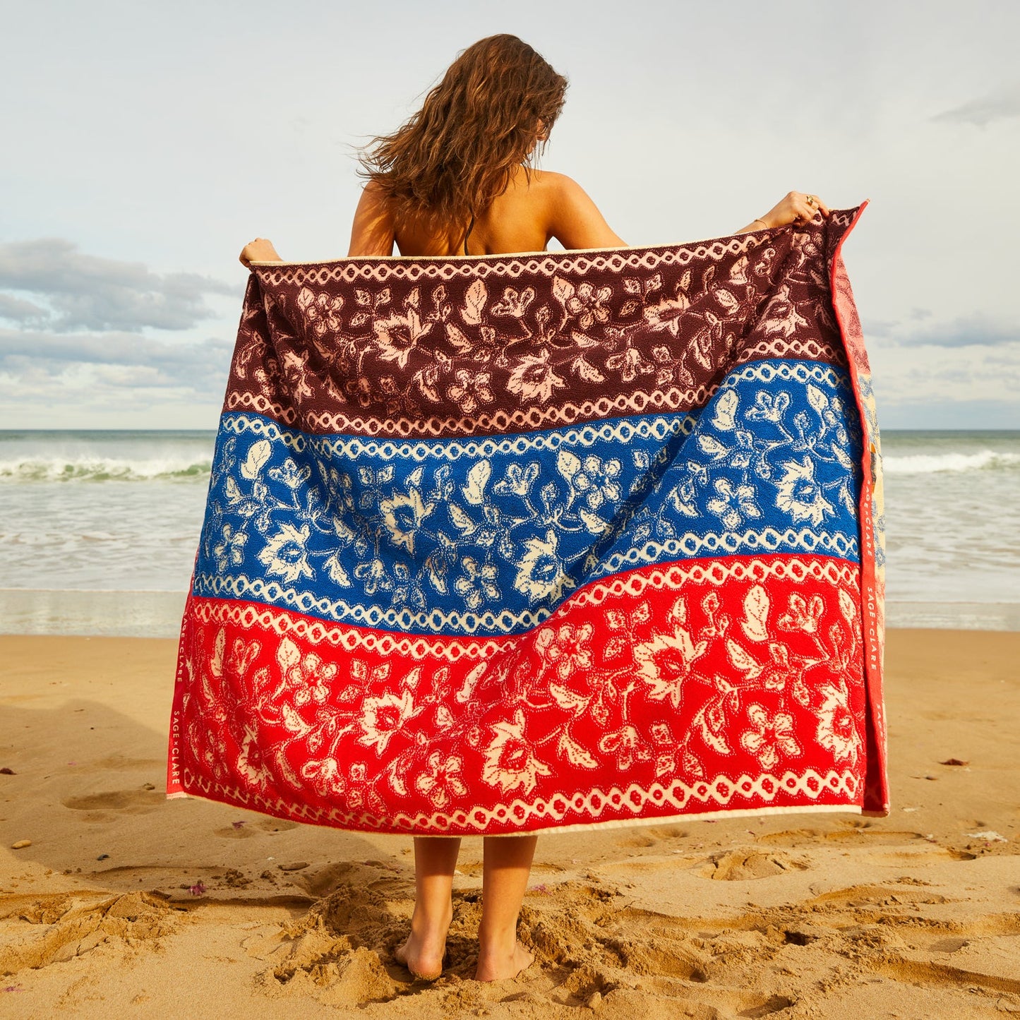 Sage X Clare - Thea Bath Sheet - Vermillion