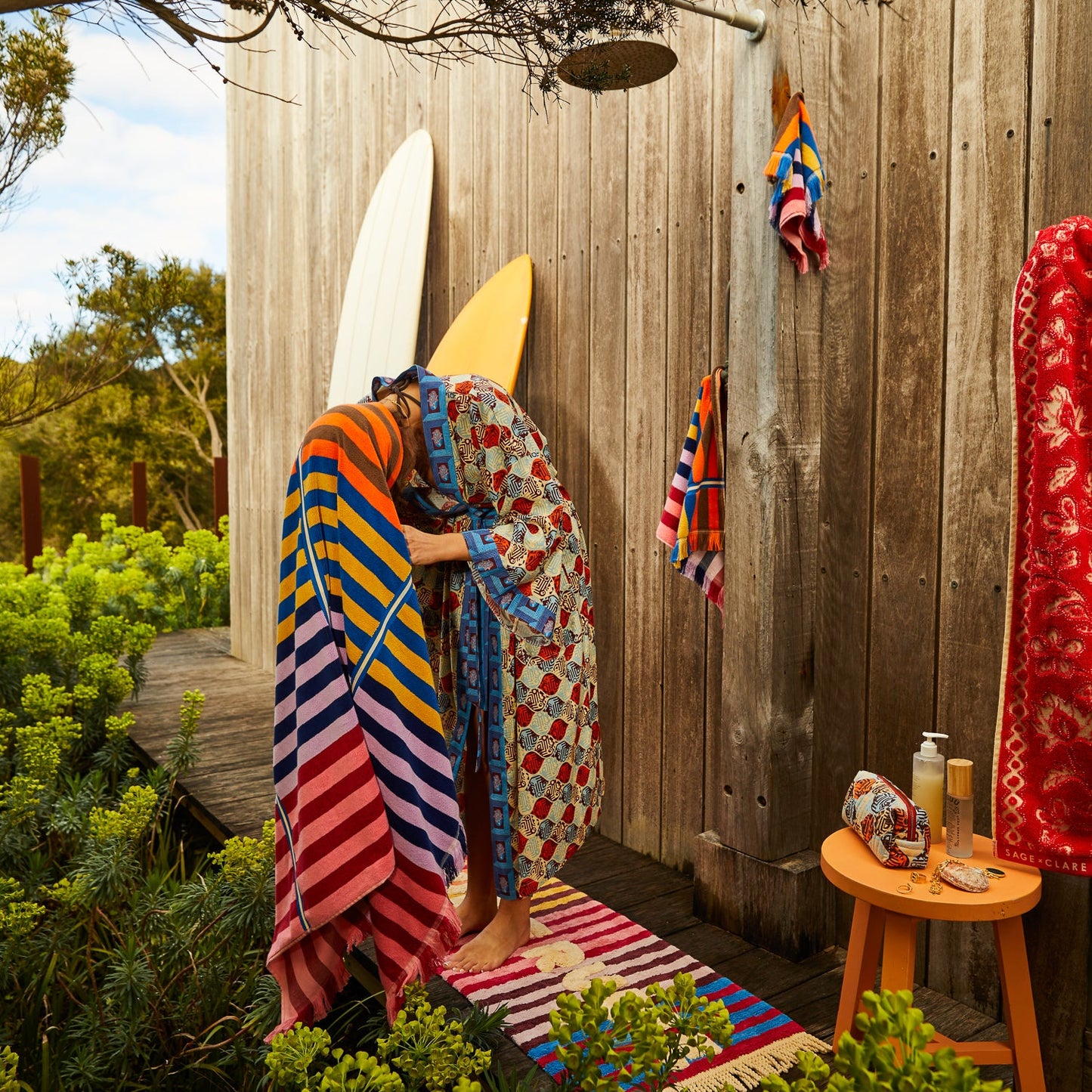 Sage X Clare - Chiara Bath Sheet - Azure