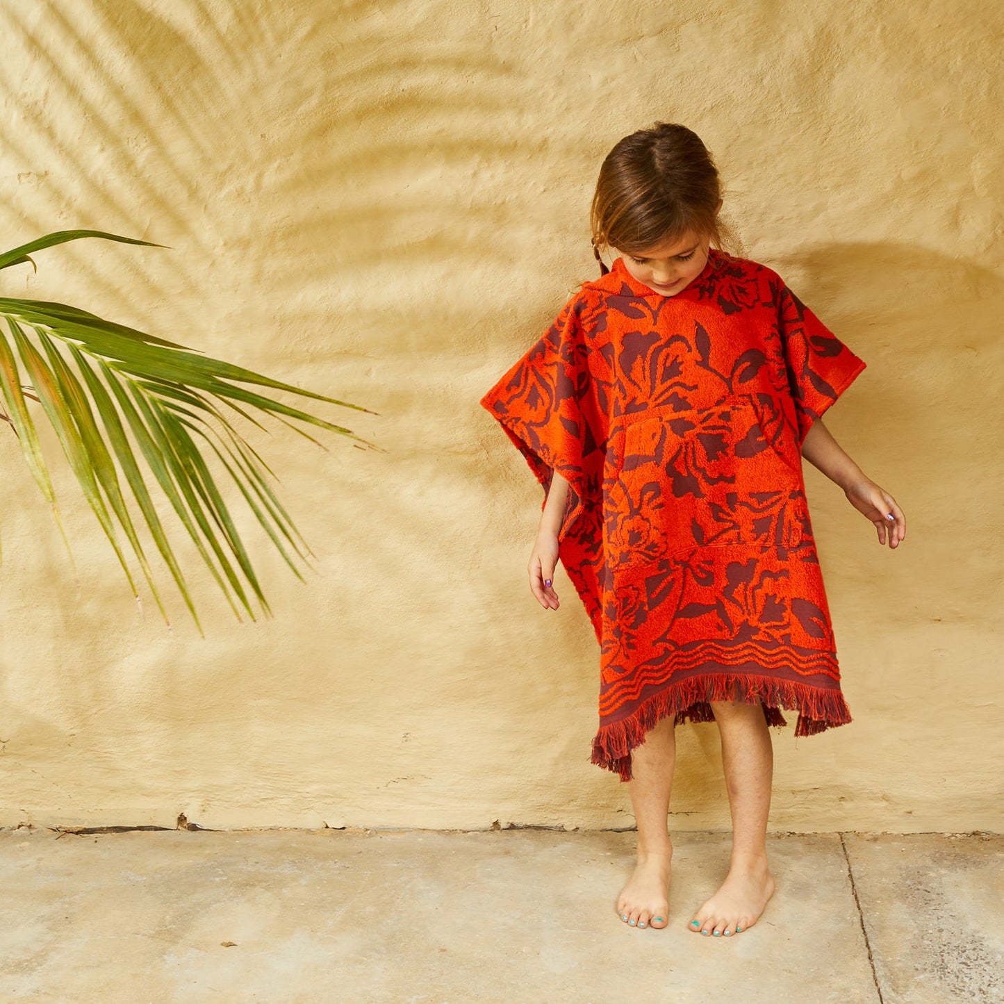 Sage X Clare - Rosalia Kids Poncho - Flame