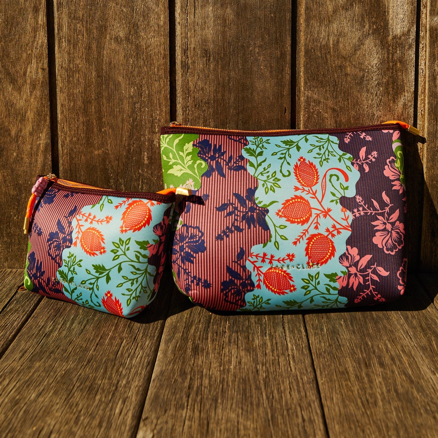 Sage X Clare - Leilani Pouch - Garnet