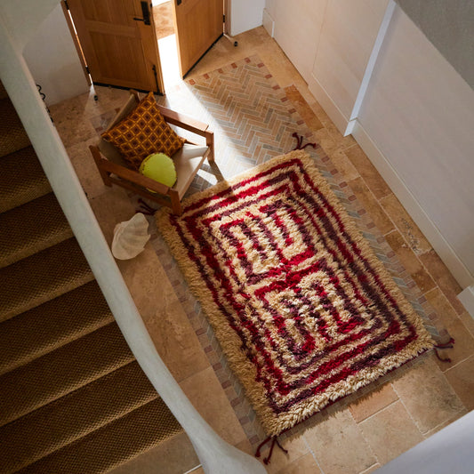 Sage X Clare - Belvia Beni Rug - Crimson - 150x210cm
