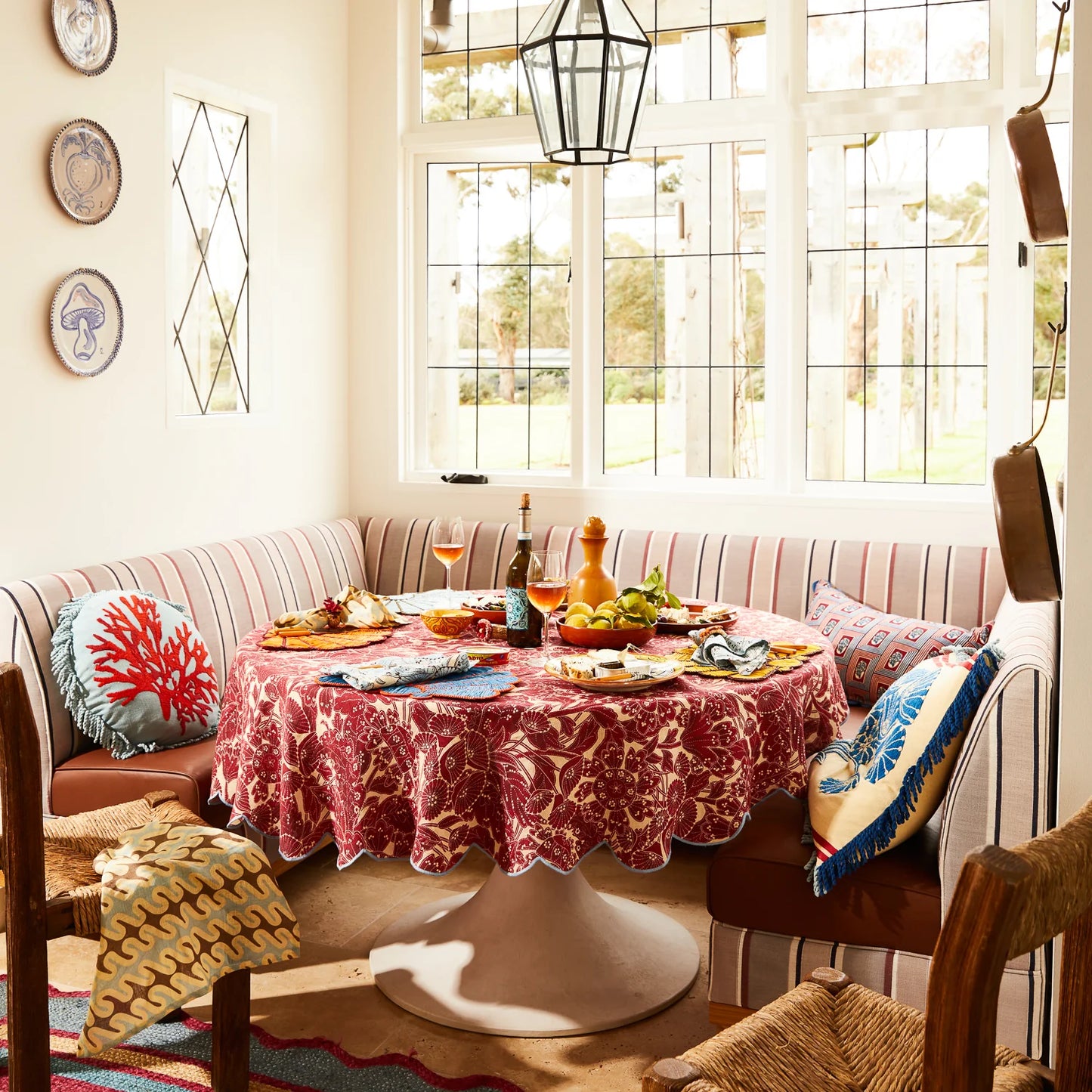 Sage X Clare - Lucia Round Table Cloth - Crimson