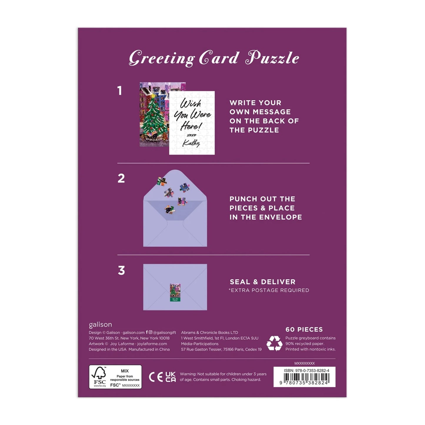 Galison - Christmas Square - Greeting Card Puzzle