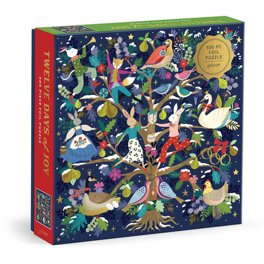 Galison - Twelve Days of Joy Foil Puzzle - 500pc