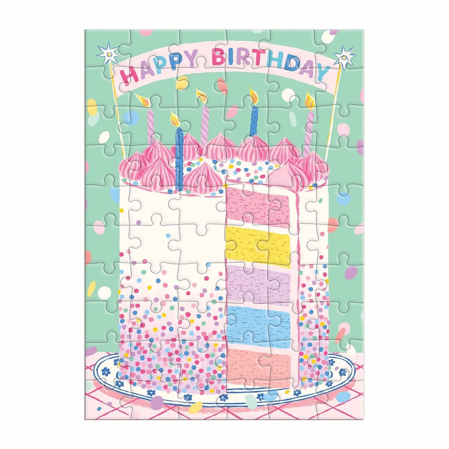 Galison - Confetti Birthday Cake Greeting Card Puzzle