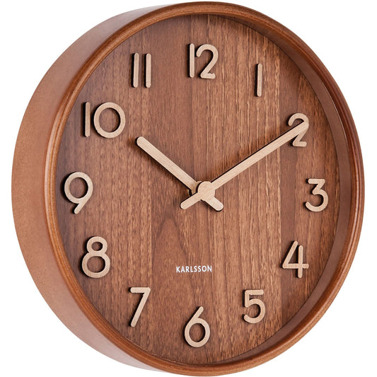 Karlsson Basswood Wall Clock - 60 x 60cm - Brown