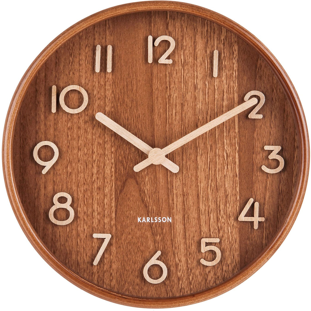 Karlsson Basswood Wall Clock - 60 x 60cm - Brown