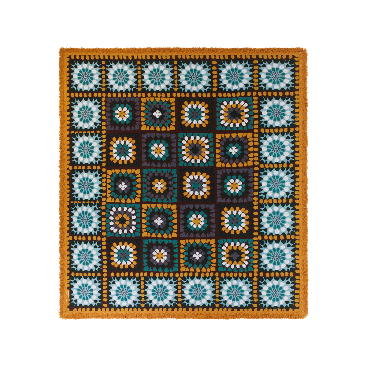 Wandering Folk - Granny Square Throw - Kingfisher