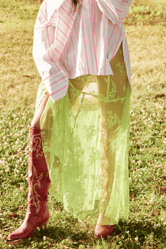 Sabbi - The Lace Maxi Skirt - Chartreuse