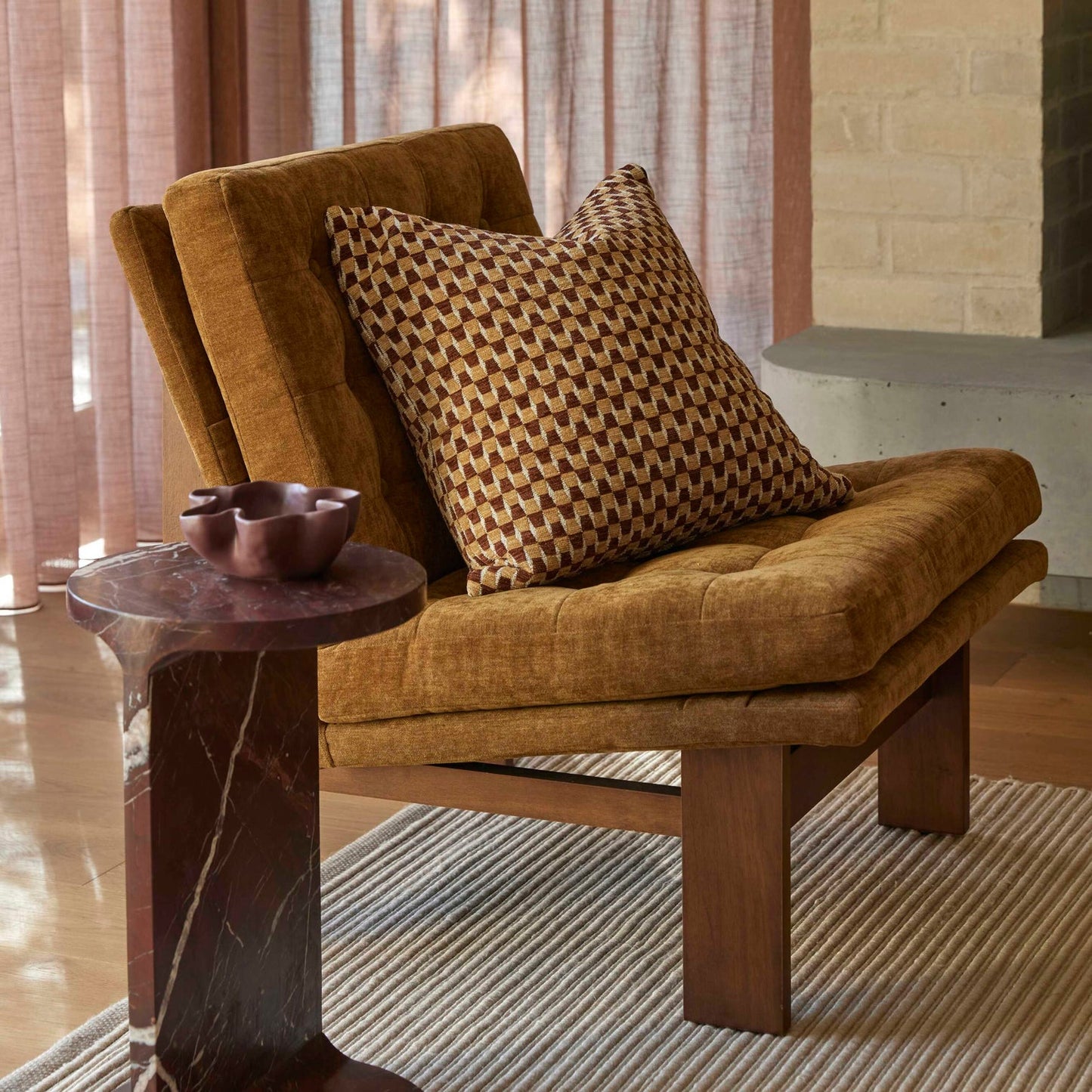 Amalfi - Archer Occasional Chair - Mustard & Walnut
