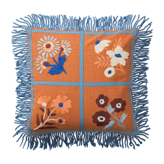Sage X Clare - Mira Embroided Cushion - Cinnamon