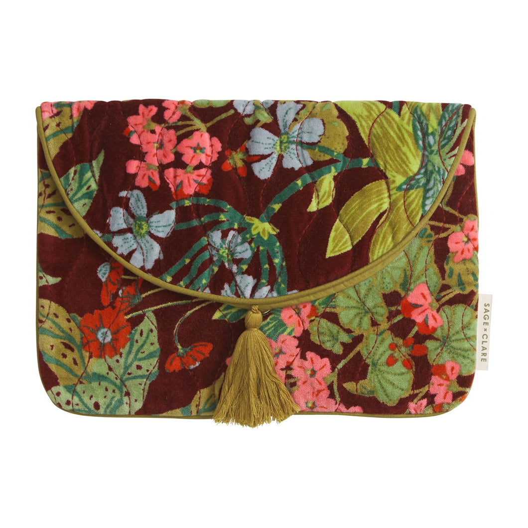 Sage X Clare - Genevieve Velvet Clutch