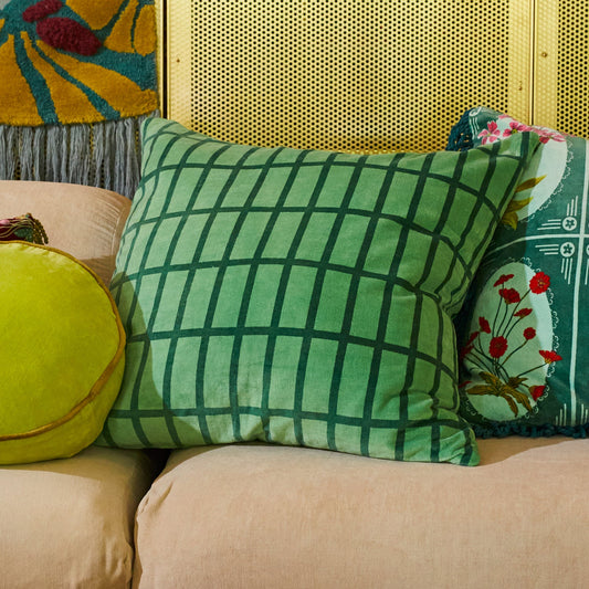 Sage X Clare - Remi Velvet Cushion - Emerald