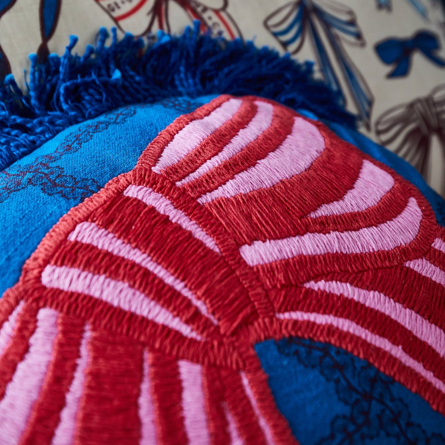 Sage X Clare - Lotti Embroidered Cushion