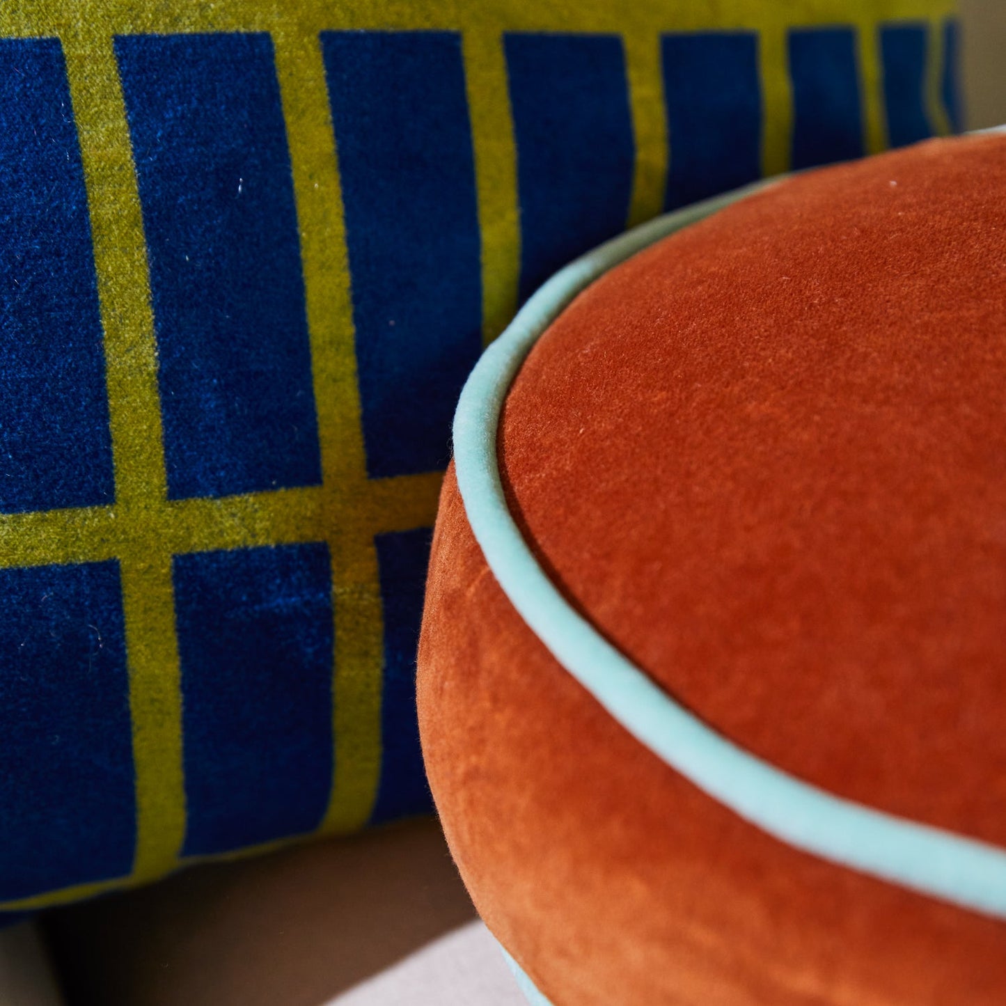 Sage X Clare - Castilo Round Velvet Cushion - Copper