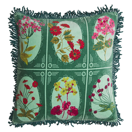 Sage X Clare - Gigi Velvet Cushion - Forest