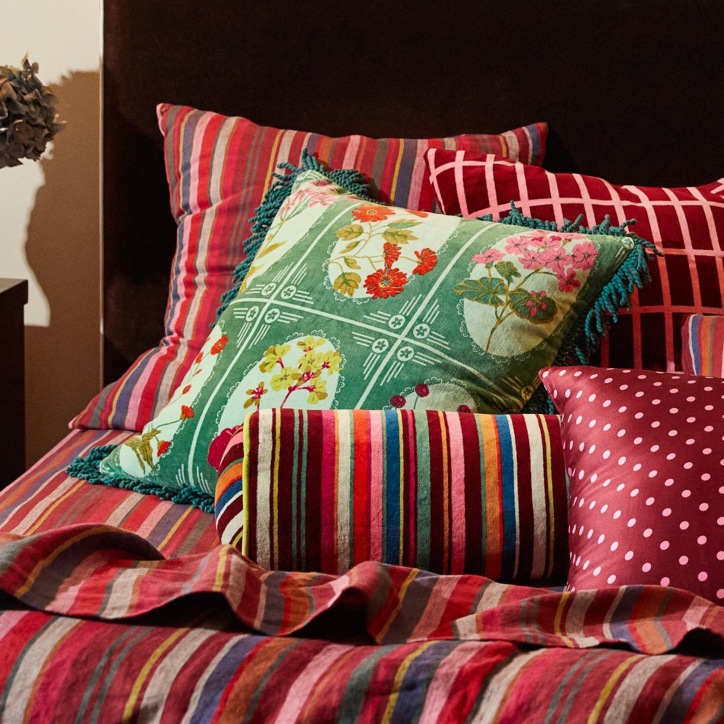 Sage X Clare - Gigi Velvet Cushion - Forest