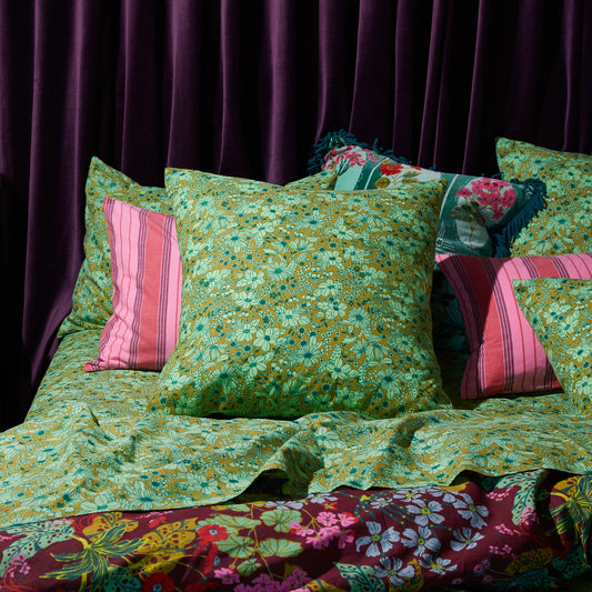 Sage X Clare - Evette Cotton Euro Pillowcase Set - Olive