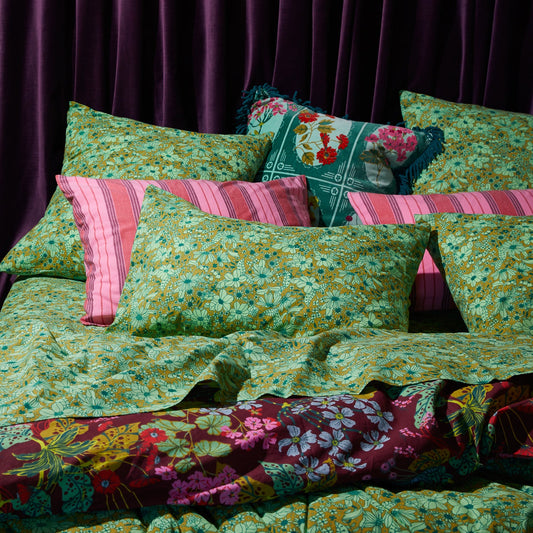 Sage X Clare - Evette Cotton Standard Pillowcase Set - Olive