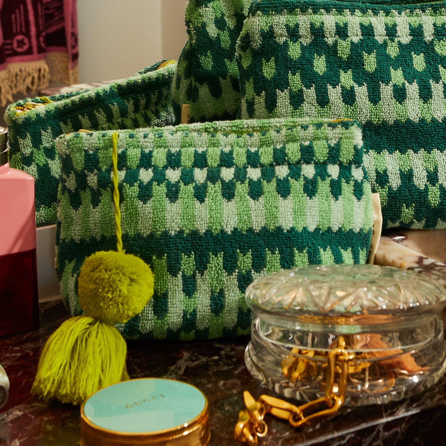 Sage X Clare - Arlette Terry Pouch - Jade