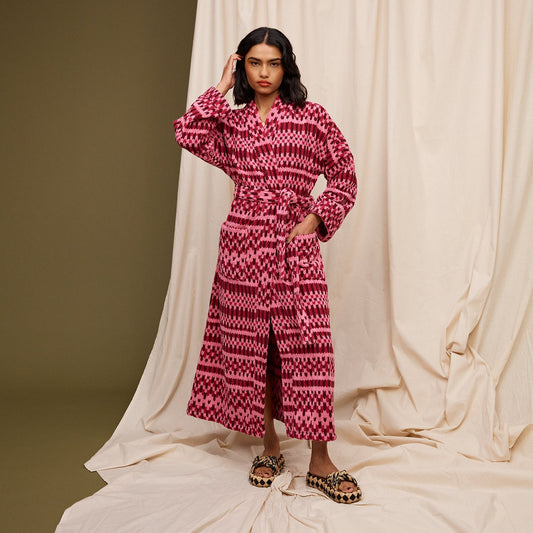 Sage X Clare  - Arlette Towelling Robe - Cosmo Pink - S/M
