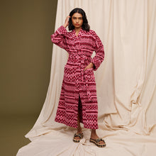 Load image into Gallery viewer, Sage X Clare  - Arlette Towelling Robe - Cosmo Pink - S/M
