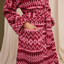 Load image into Gallery viewer, Sage X Clare  - Arlette Towelling Robe - Cosmo Pink - S/M
