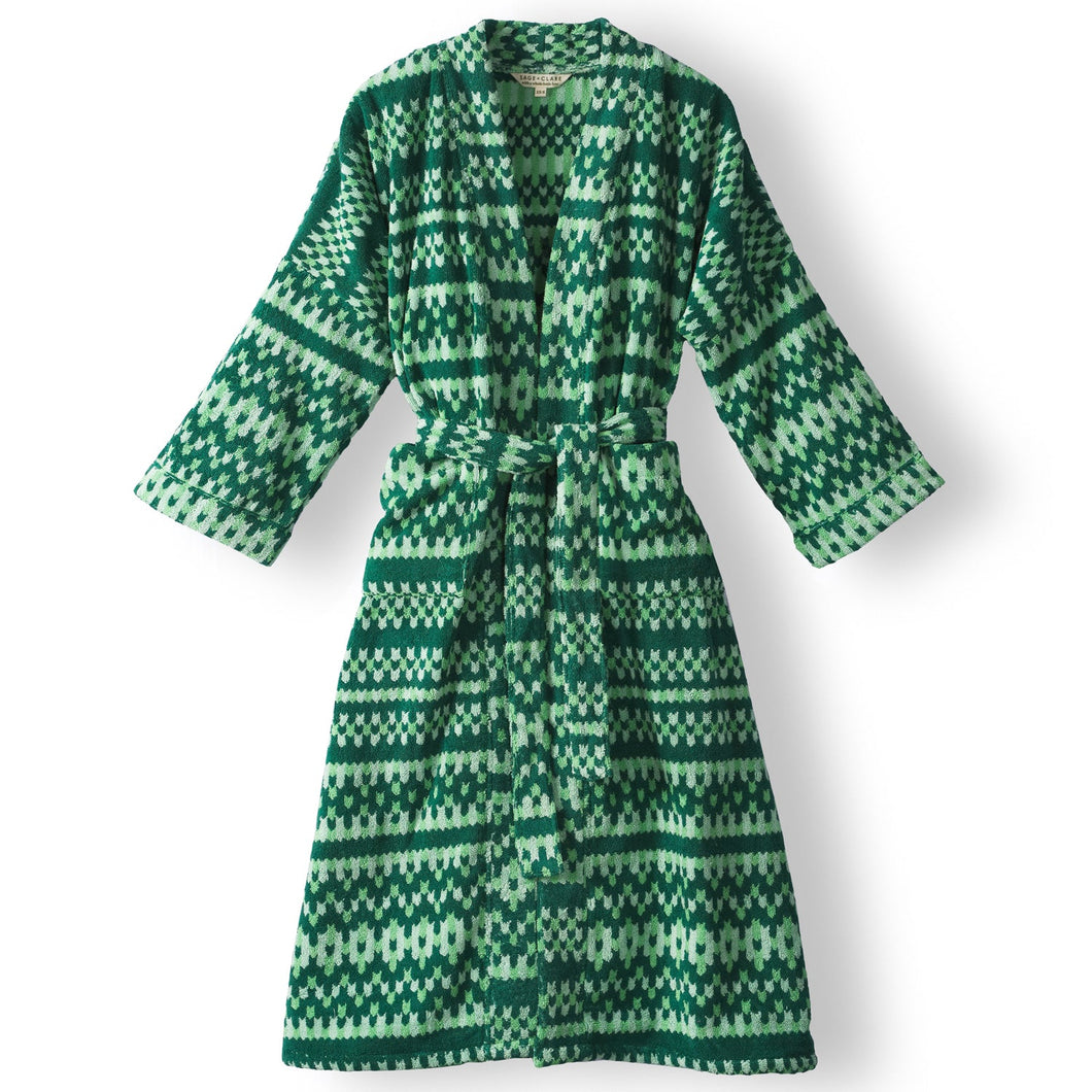 Sage X Clare  - Arlette Towelling Robe - Forest - S/M