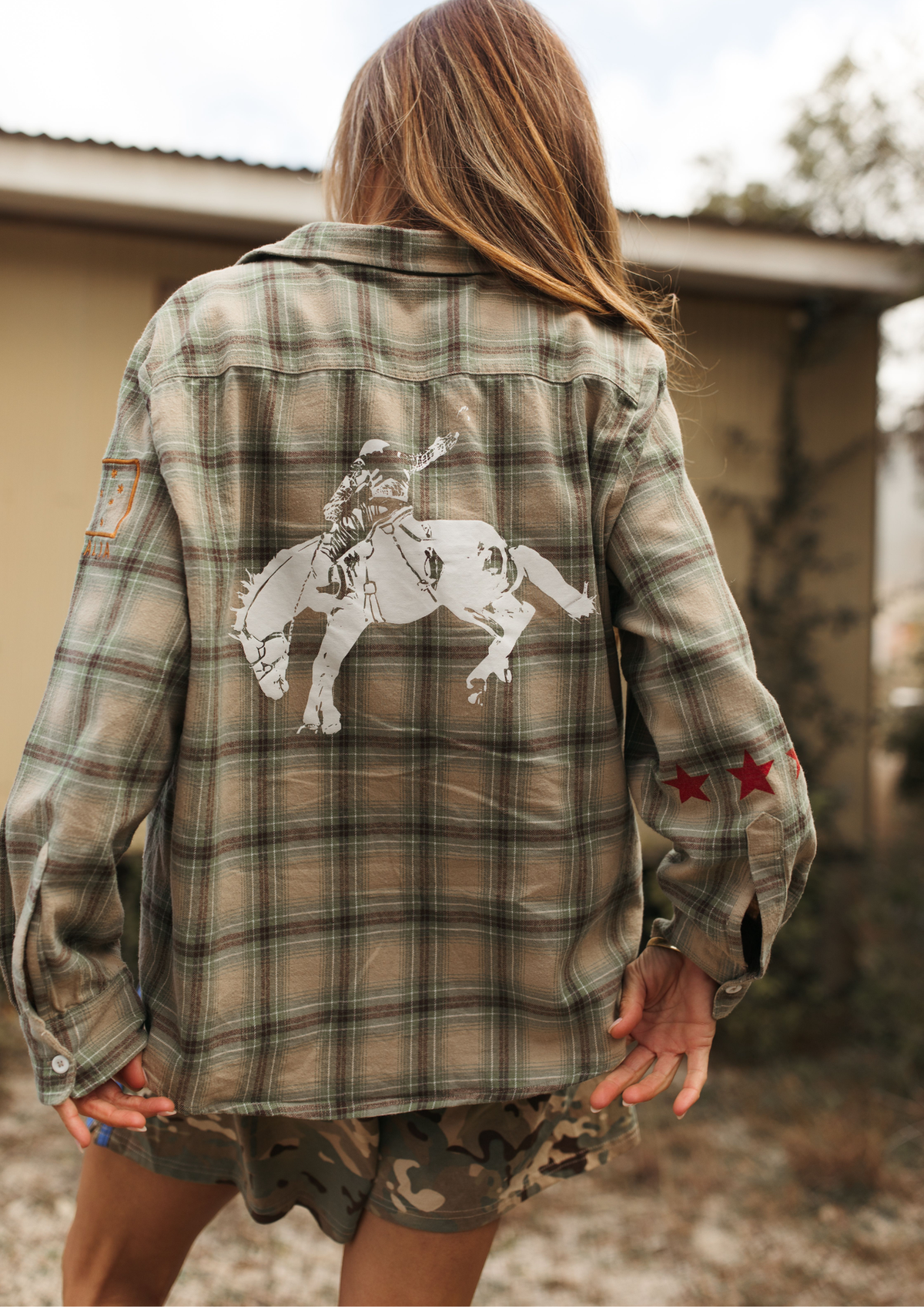 FARMER By Whitney - Military Check Boyfriend Button Up