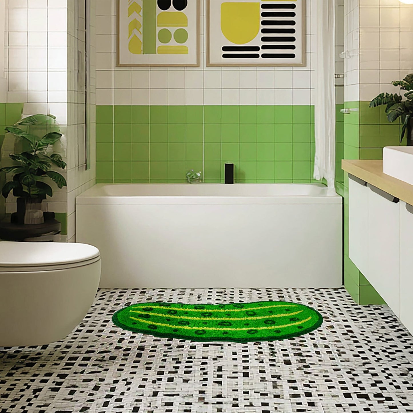 Kikkerland - Pickle Bath Rug - Green