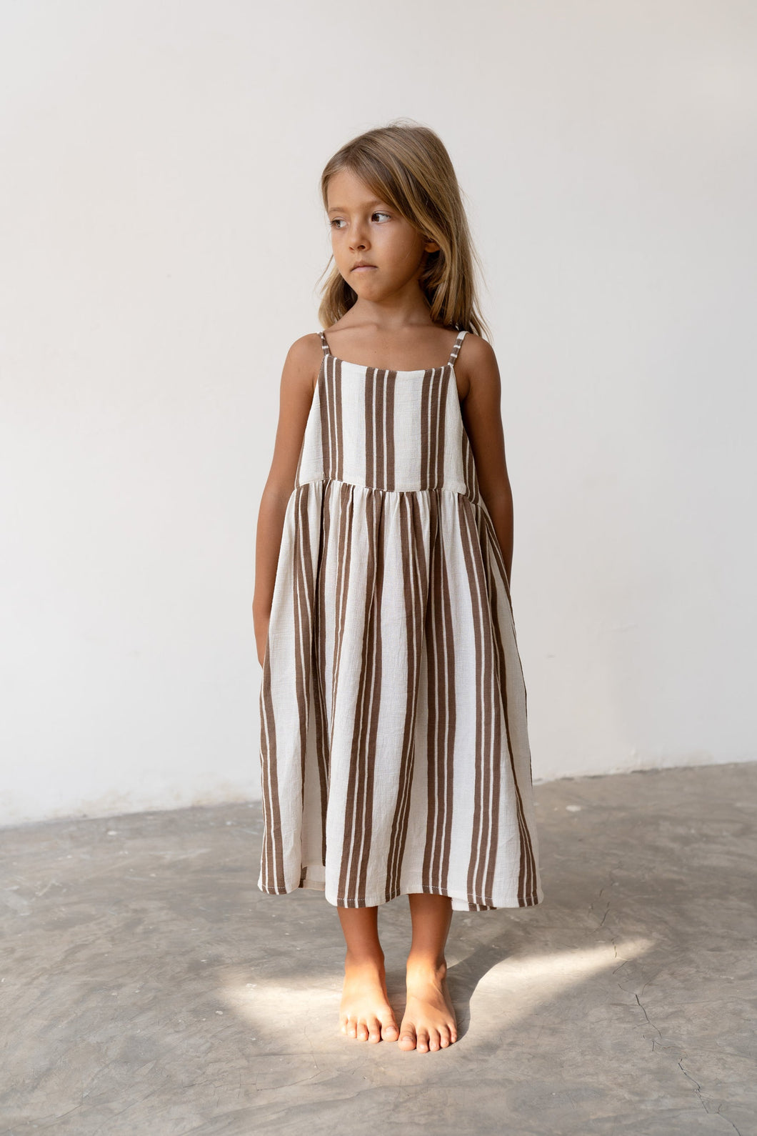 Illoura The Label - Field Dress - Cocoa Stripe