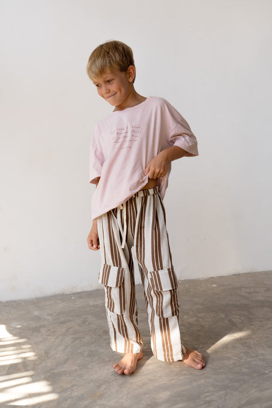 Illoura The Label - Hennie Pants - Cocoa Stripe