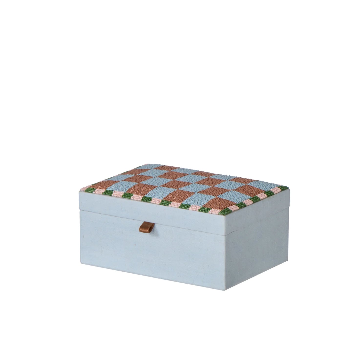 Emporium - Ruby Beaded Check Jewellery Box