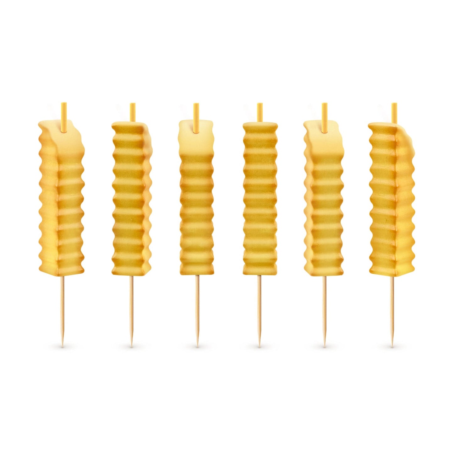 Fred - Hot and Crispy Birthday Candles - 6pcs Set Yellow
