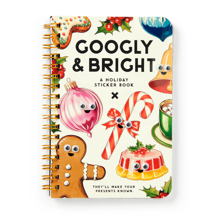 Galison - Googly & Bright Holiday Sticker Book - Wrapping Decorations
