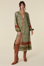 Load image into Gallery viewer, Spell - Lady Untamed Button Down Midi Dress - Matcha
