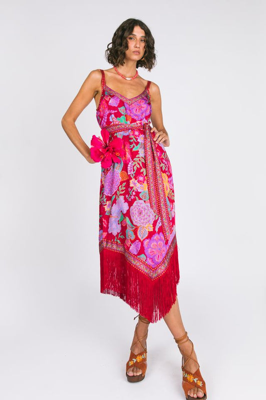 Nine Lives Bazaar - Holly Midi Dress - Royal Rouge