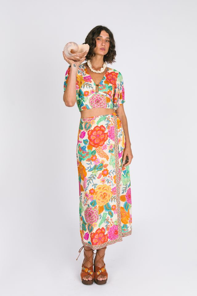 Nine Lives Bazaar - Barefoot Midi Skirt - White Sands